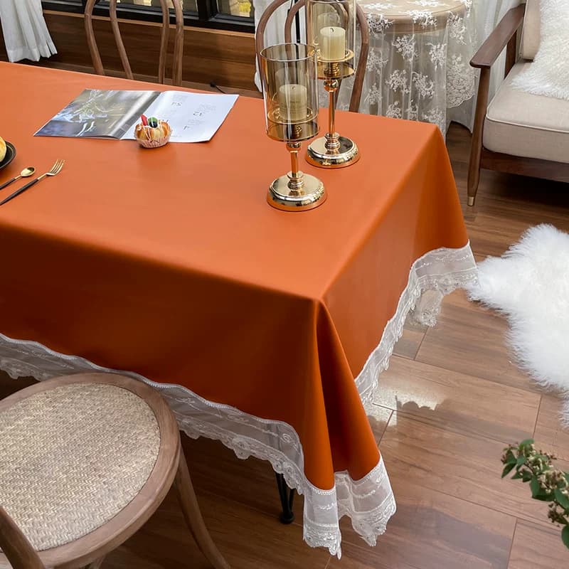 テーブルクロス ビニール 上品レース縁取りビニールクロス